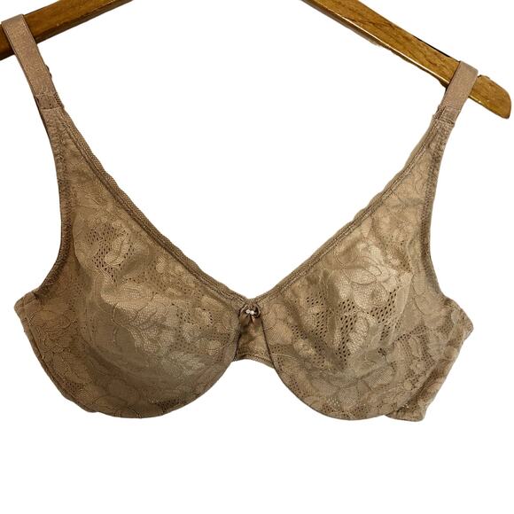 Wacoal - 85506 Nude Lace Full Coverage Classic Underwire Bra- 36D - Picture 1 of 7
